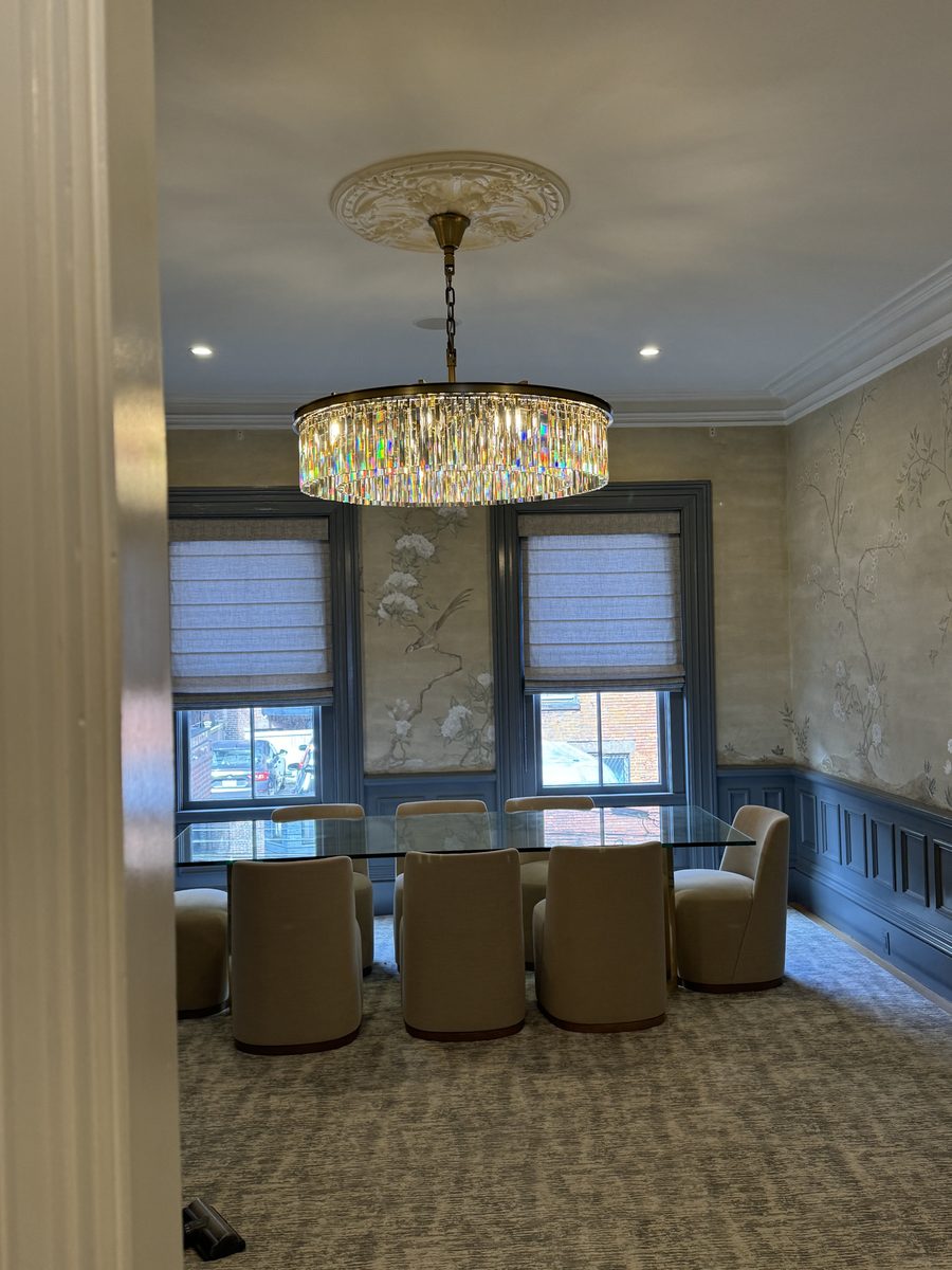 Chandelier installed in a residential dining room by Shayne Mirley Electrician